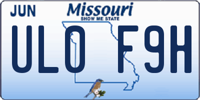 MO license plate UL0F9H