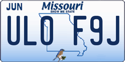 MO license plate UL0F9J