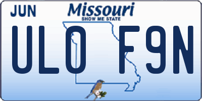 MO license plate UL0F9N