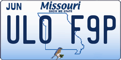 MO license plate UL0F9P