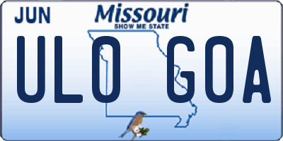 MO license plate UL0G0A