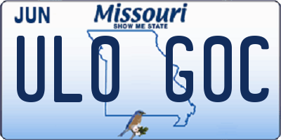 MO license plate UL0G0C