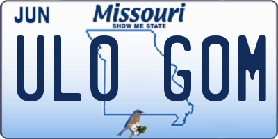 MO license plate UL0G0M