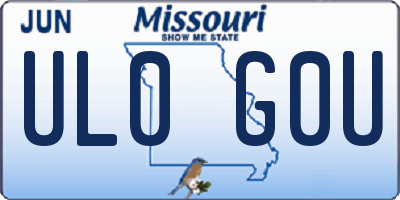 MO license plate UL0G0U
