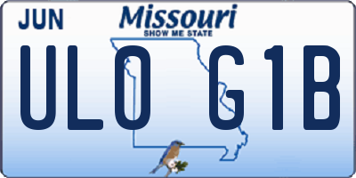 MO license plate UL0G1B