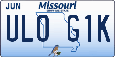 MO license plate UL0G1K