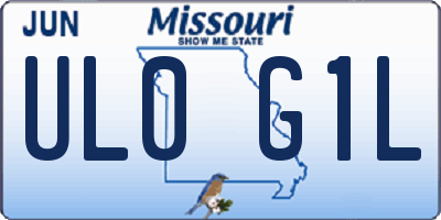 MO license plate UL0G1L