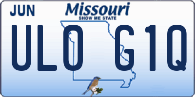 MO license plate UL0G1Q