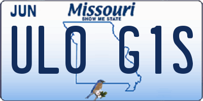 MO license plate UL0G1S