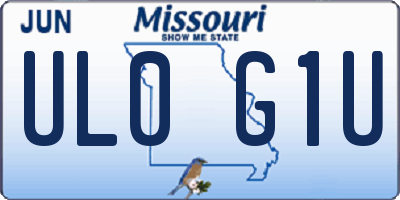 MO license plate UL0G1U