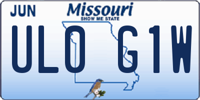 MO license plate UL0G1W