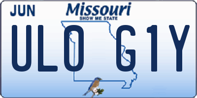 MO license plate UL0G1Y