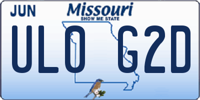 MO license plate UL0G2D