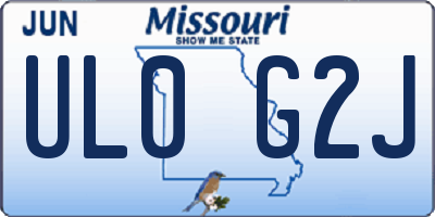 MO license plate UL0G2J