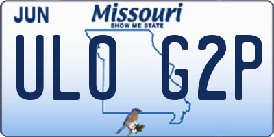 MO license plate UL0G2P