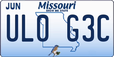MO license plate UL0G3C