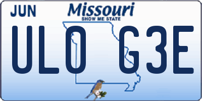 MO license plate UL0G3E