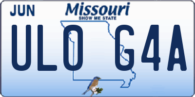MO license plate UL0G4A