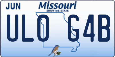 MO license plate UL0G4B
