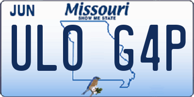 MO license plate UL0G4P