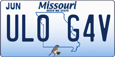 MO license plate UL0G4V