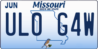 MO license plate UL0G4W