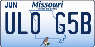 MO license plate UL0G5B