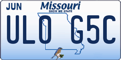 MO license plate UL0G5C