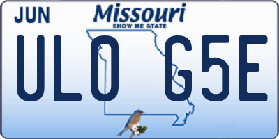 MO license plate UL0G5E