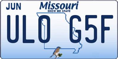 MO license plate UL0G5F