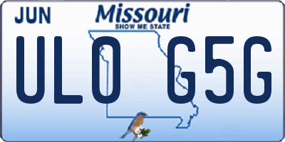 MO license plate UL0G5G