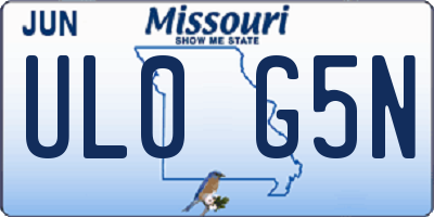 MO license plate UL0G5N