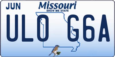 MO license plate UL0G6A