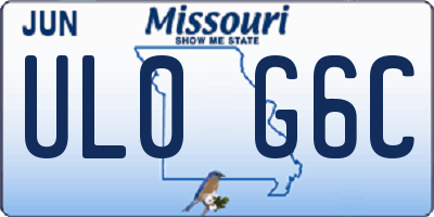 MO license plate UL0G6C