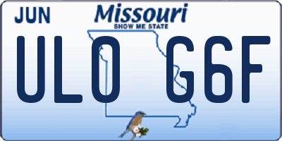 MO license plate UL0G6F