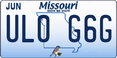 MO license plate UL0G6G