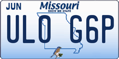 MO license plate UL0G6P