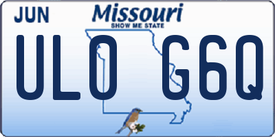 MO license plate UL0G6Q
