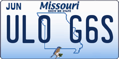 MO license plate UL0G6S
