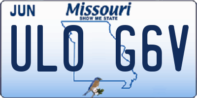 MO license plate UL0G6V