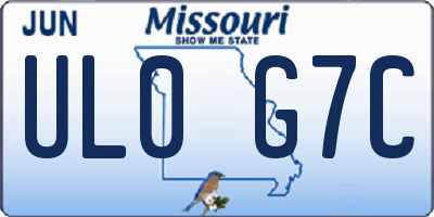 MO license plate UL0G7C