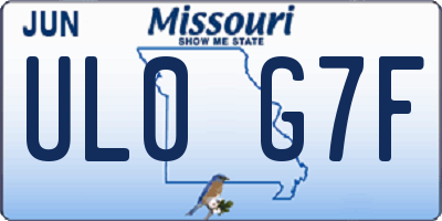 MO license plate UL0G7F