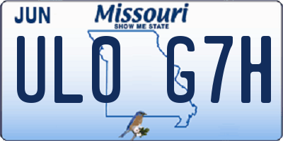 MO license plate UL0G7H