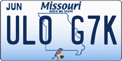 MO license plate UL0G7K