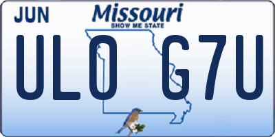 MO license plate UL0G7U