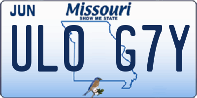 MO license plate UL0G7Y