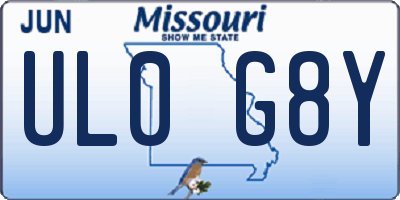 MO license plate UL0G8Y