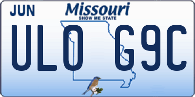 MO license plate UL0G9C