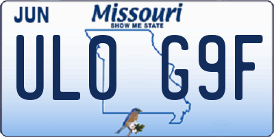MO license plate UL0G9F