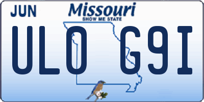 MO license plate UL0G9I